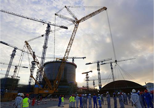 核电"华龙一号"示范项目核电二期工程3号机组穹顶吊装施工顺利完成